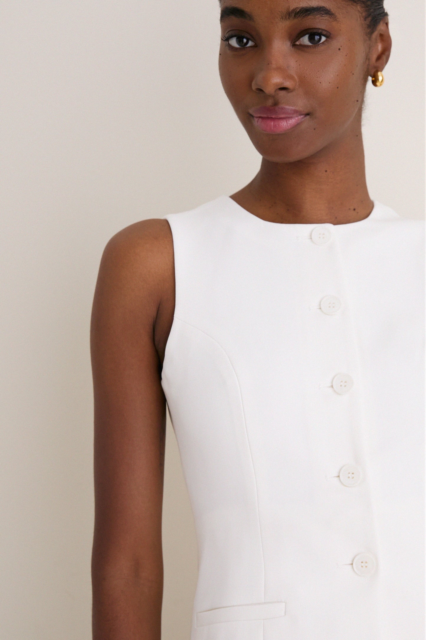White Harley Waistcoat Dress