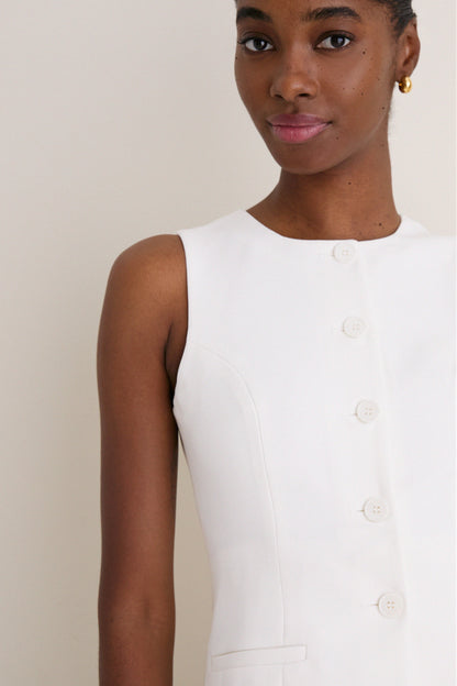 White Harley Waistcoat Dress