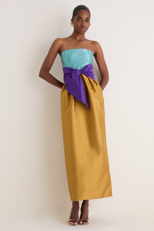 Ochre Structured Maxi Dress