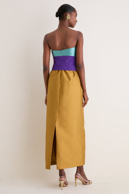 Ochre Structured Maxi Dress