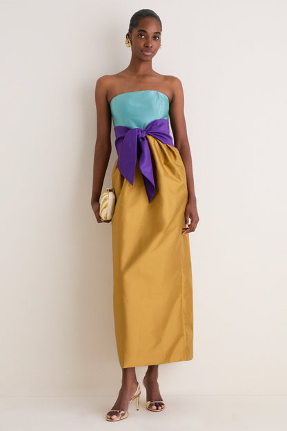 Ochre Structured Maxi Dress