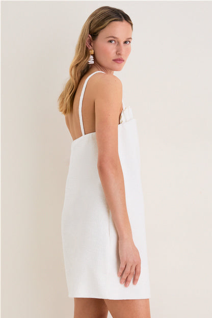 Off White Shell Bustier Mini Dress