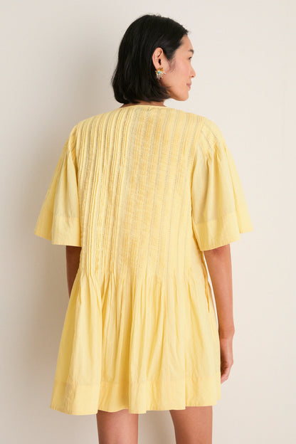 Yellow Alberte Solid Mini Dress