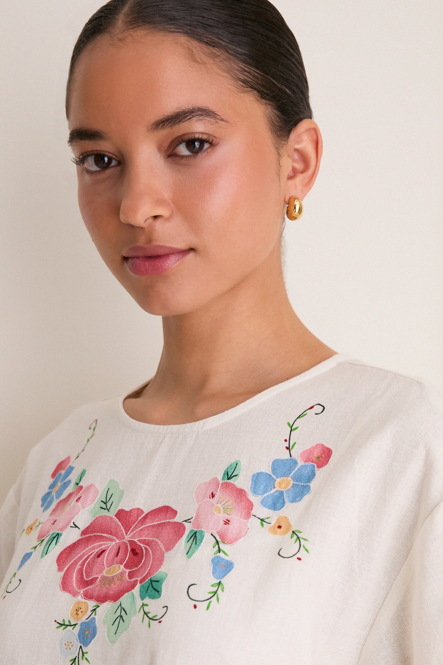 Multi Astrid Embroidery Mini Dress