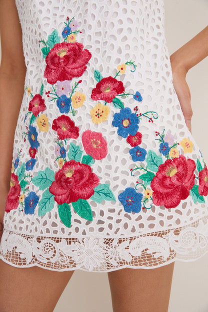Multi Astrid Embroidery Tank Dress