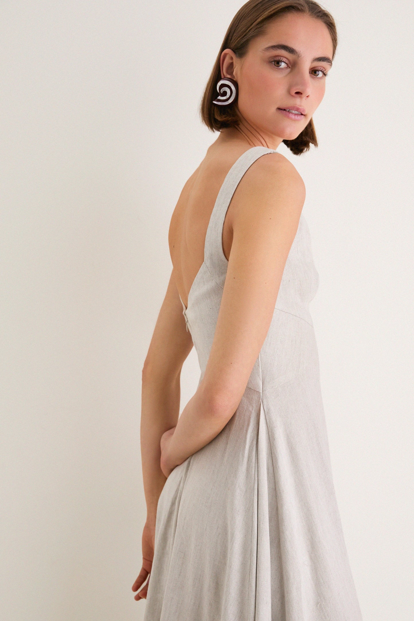 Natural Madison Linen Dress