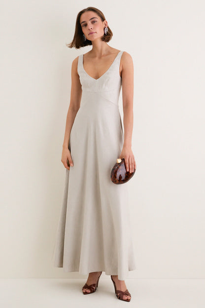 Natural Madison Linen Dress