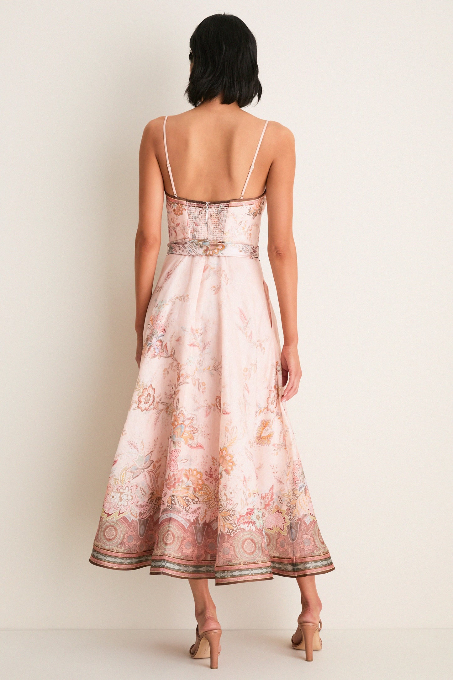 Pink Paisley Alchemy Structured Midi Dress