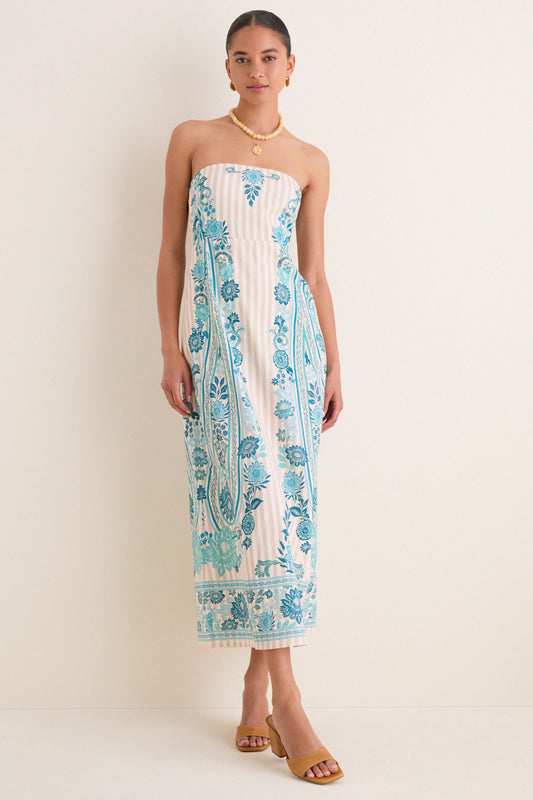 Paisley Stripe Dalton Midi Dress