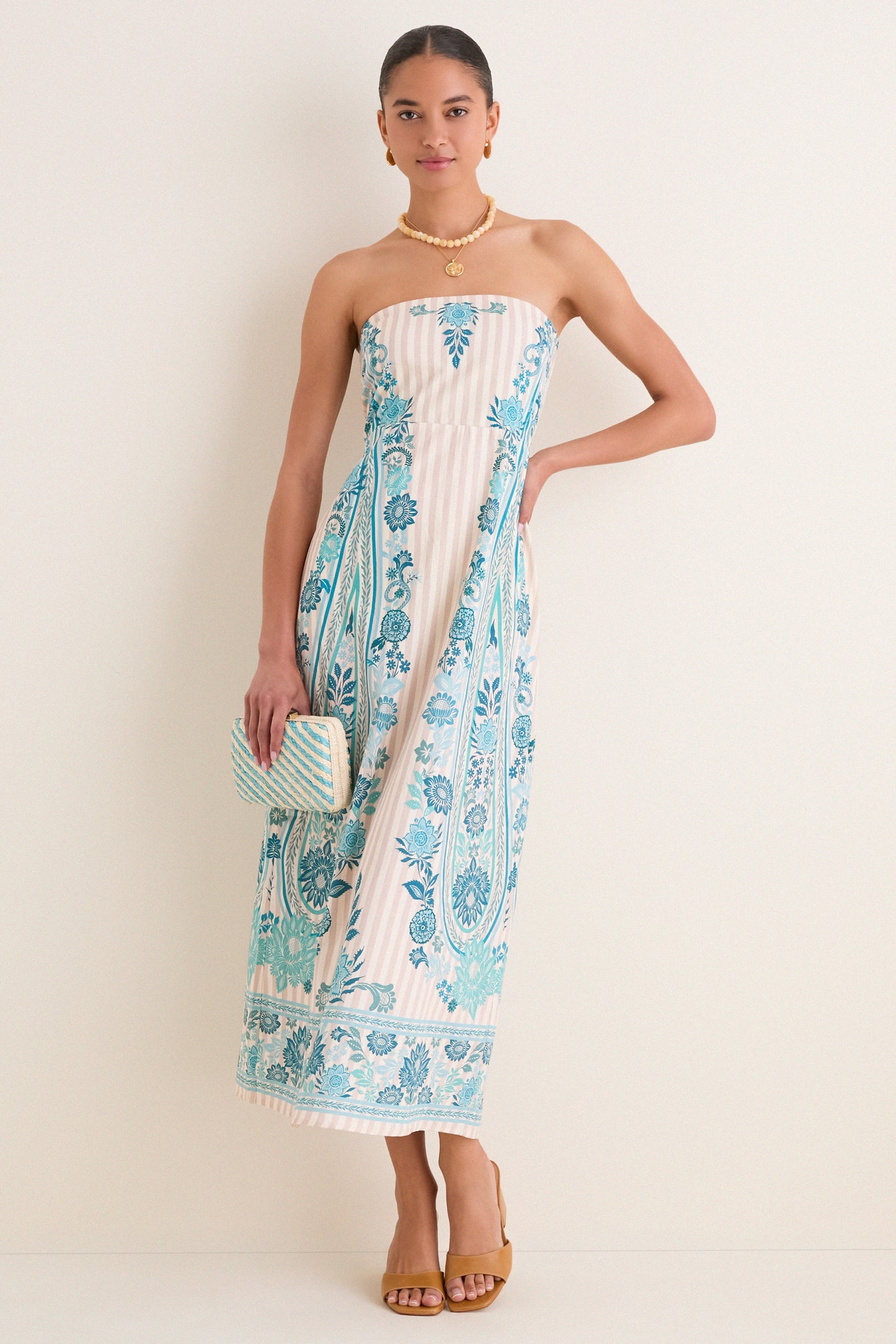 Paisley Stripe Dalton Midi Dress