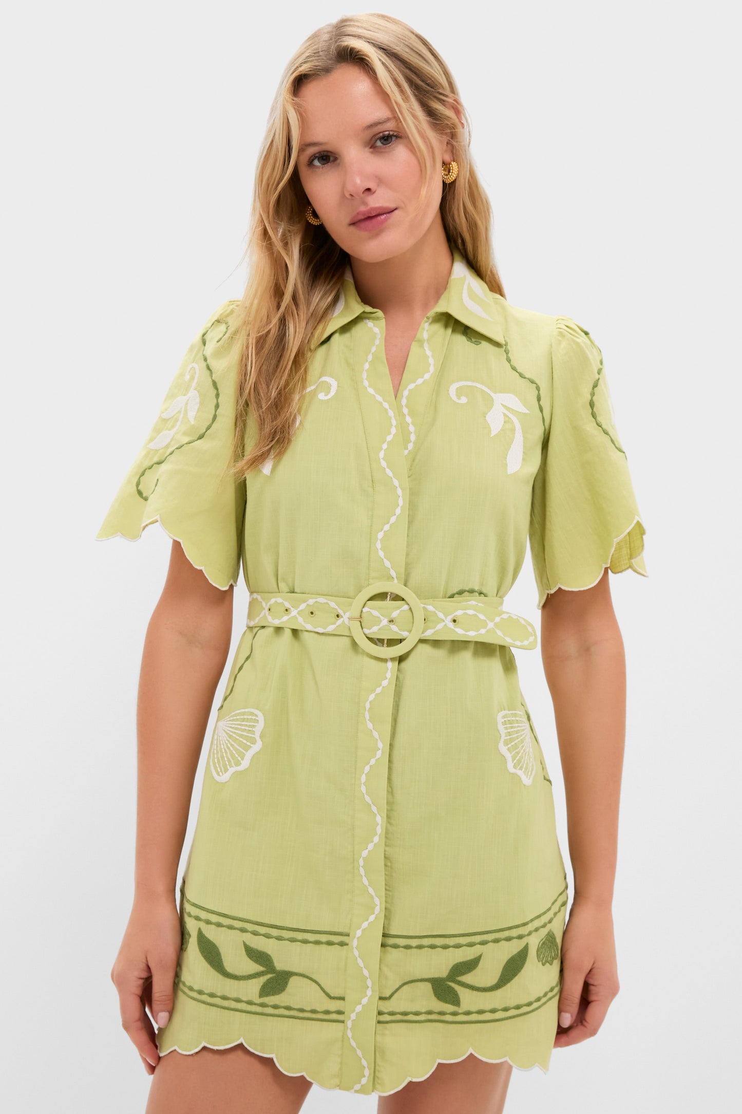 Pastel Mint Poppy Mini Dress