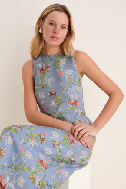 Trellis Bloom Jacquard Manon Dress