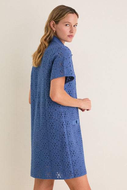 Allure Eyelet Tile Jeanine Shift Dress