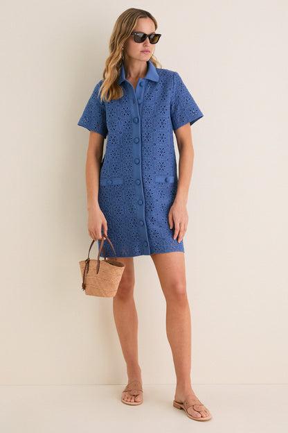 Allure Eyelet Tile Jeanine Shift Dress