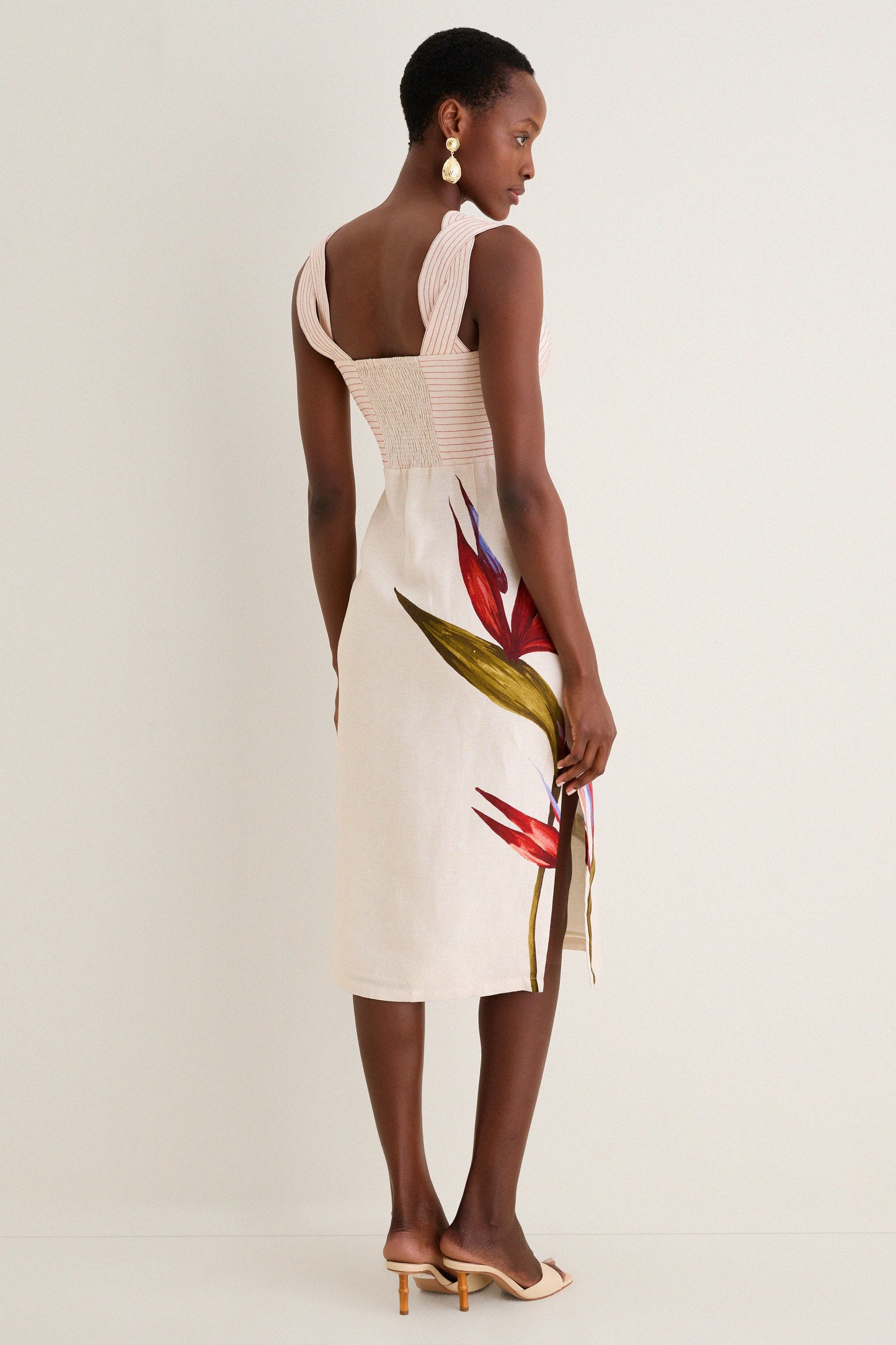 Strelitzia Sand Midi Dress