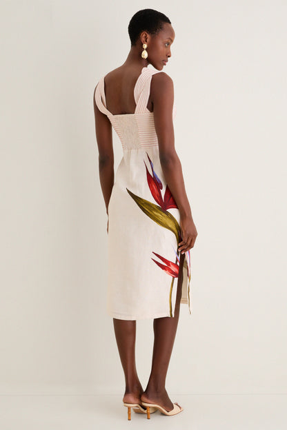 Strelitzia Sand Midi Dress