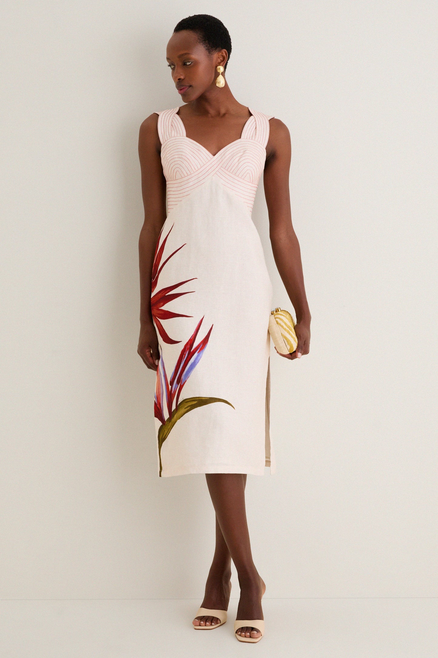 Strelitzia Sand Midi Dress