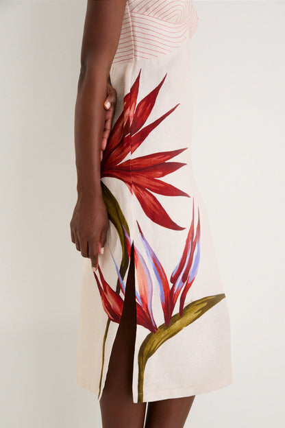 Strelitzia Sand Midi Dress