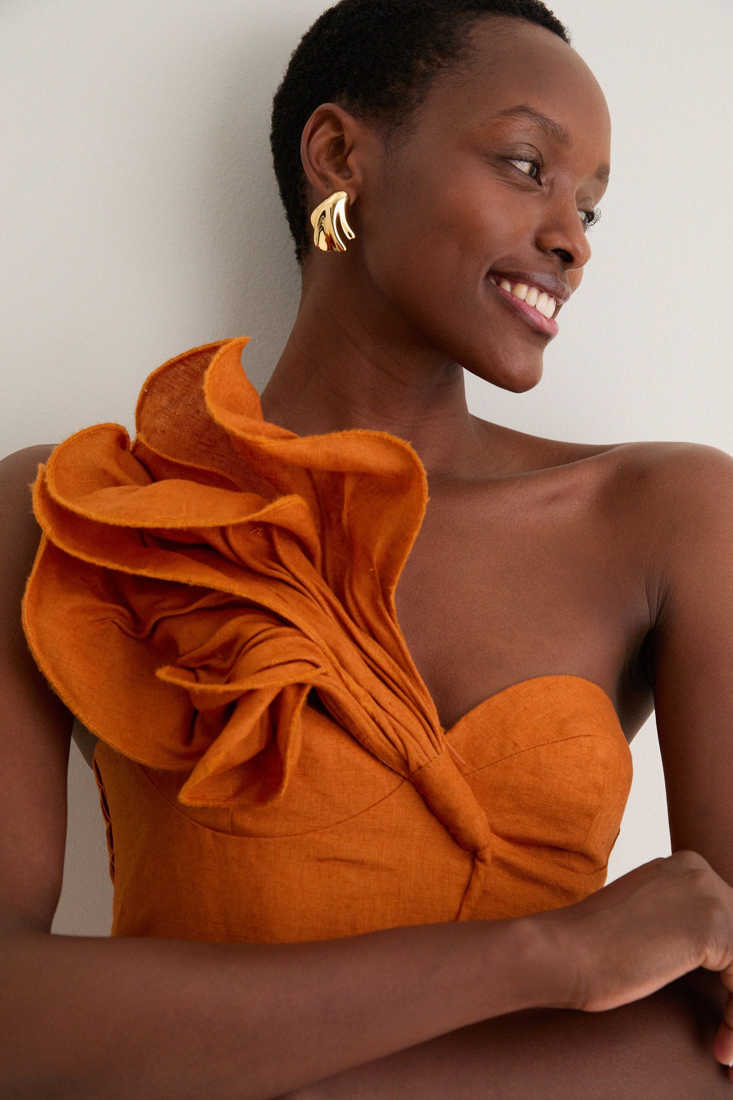 Orange Flower Mini Dress