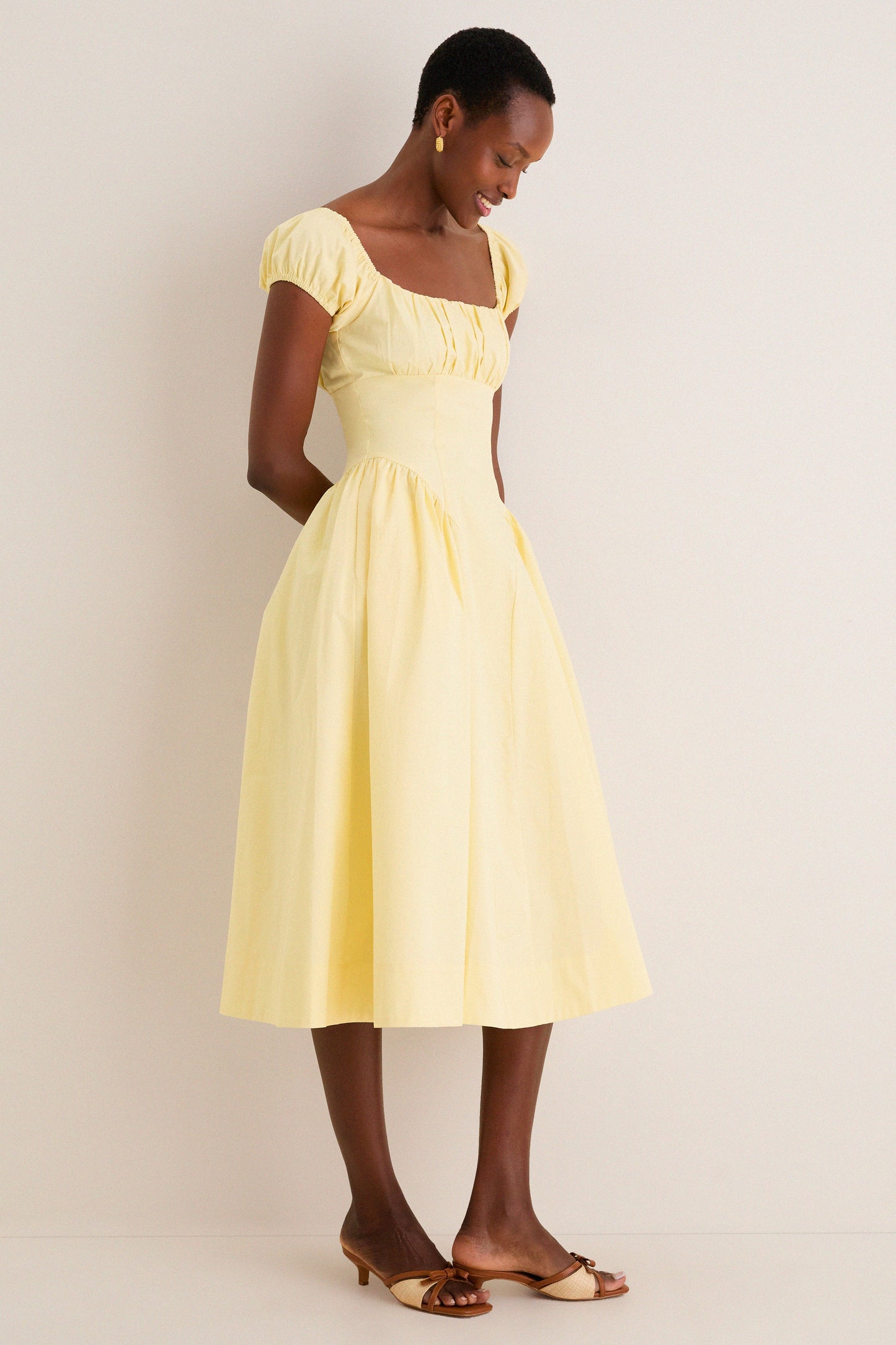 Yellow Adilene Midi Dress