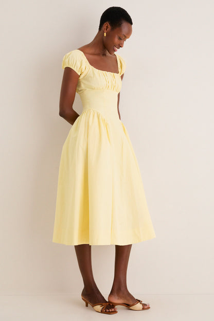 Yellow Adilene Midi Dress