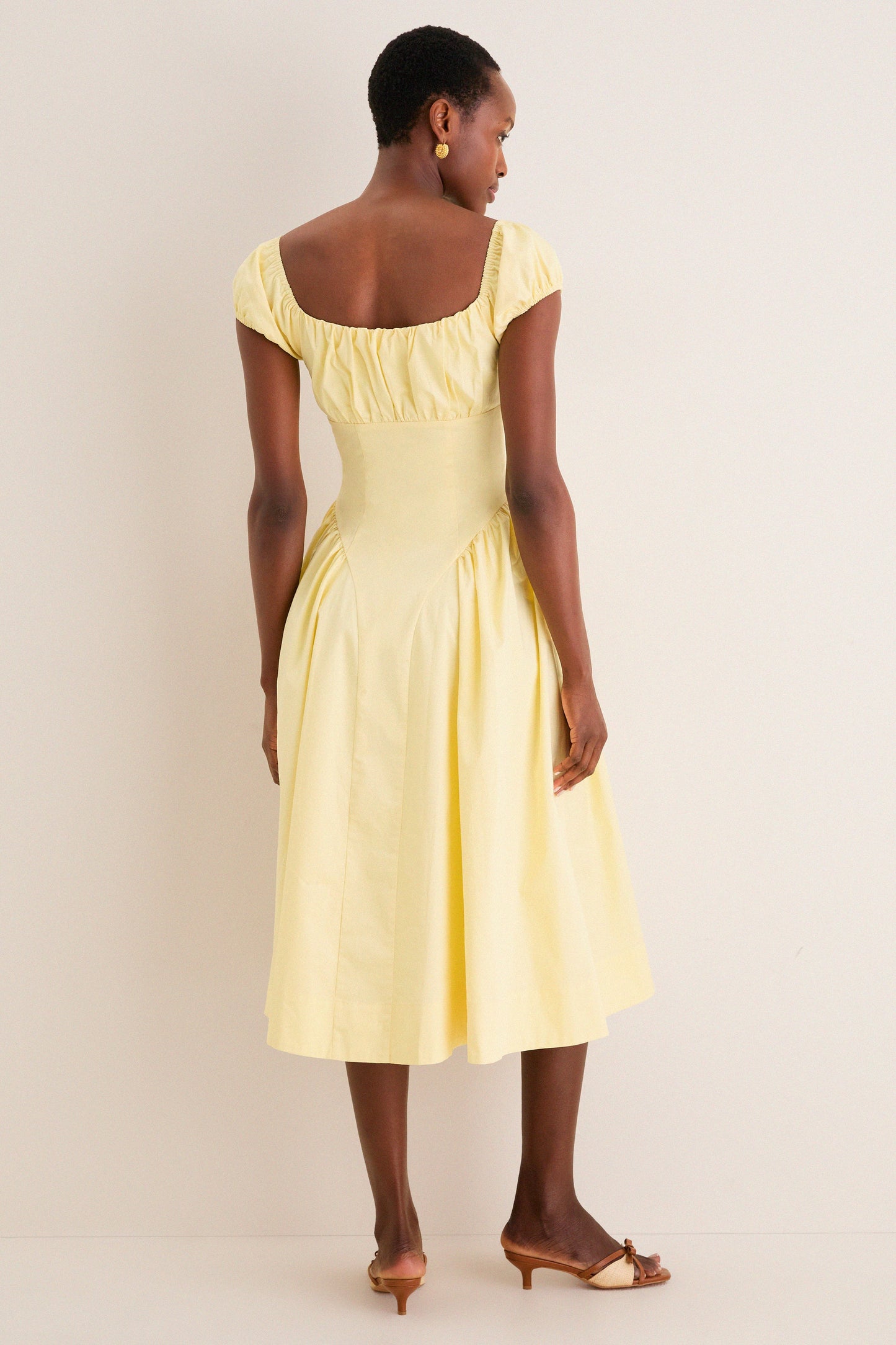 Yellow Adilene Midi Dress