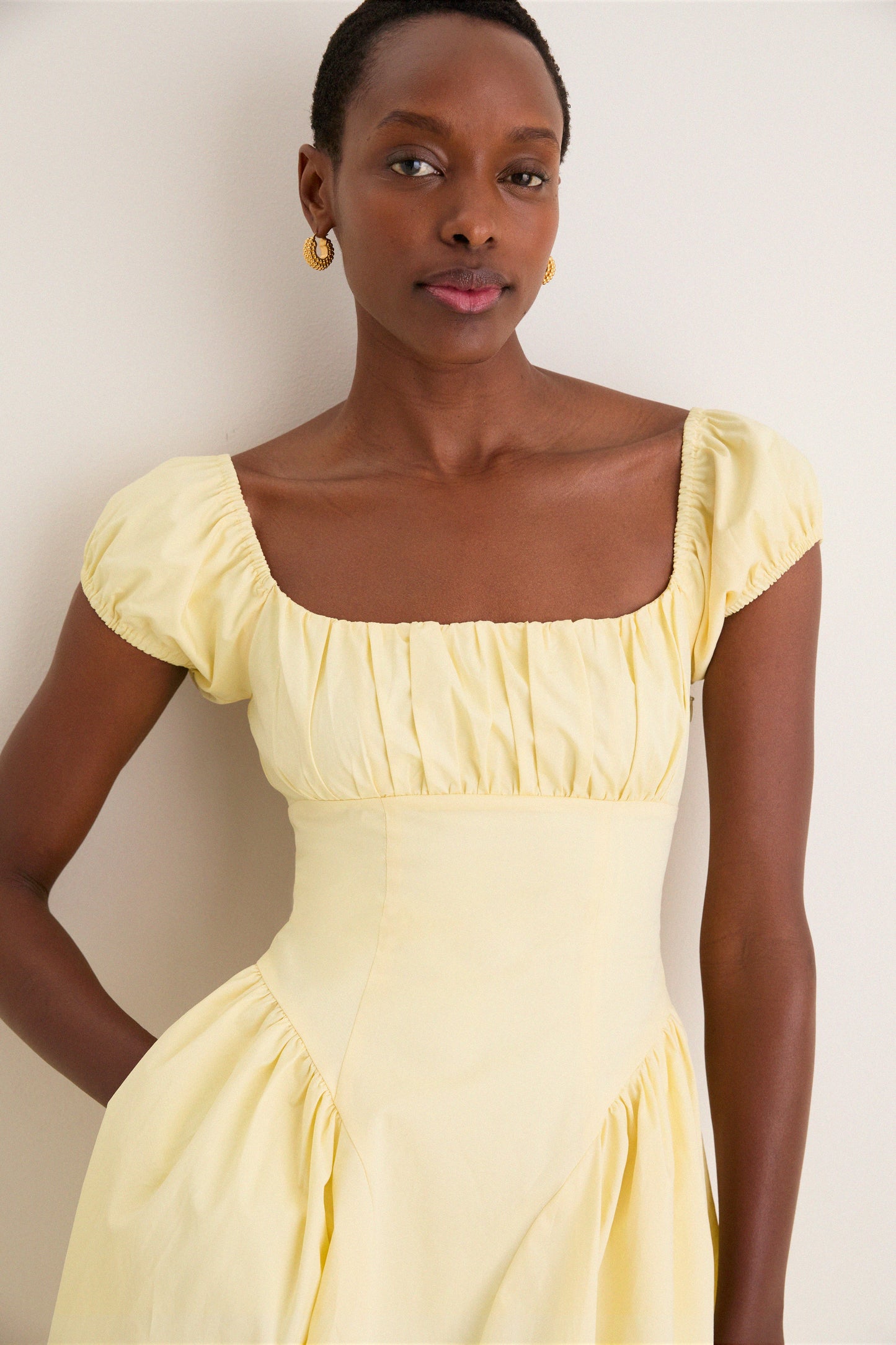 Yellow Adilene Midi Dress