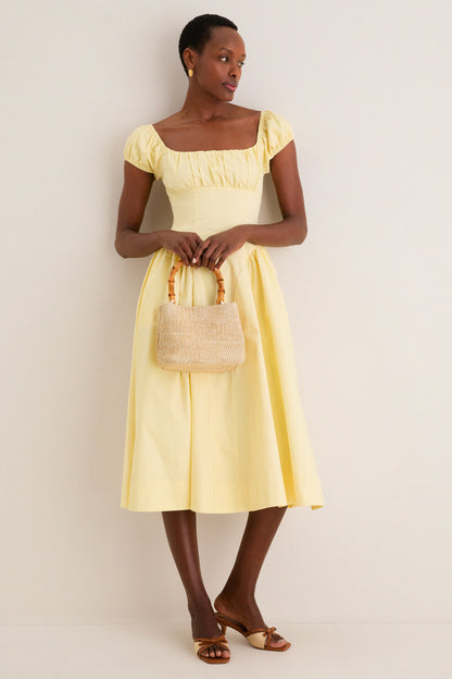 Yellow Adilene Midi Dress