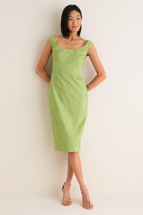 Tuileries Vine Stretch Jacquard Romy Midi Dress