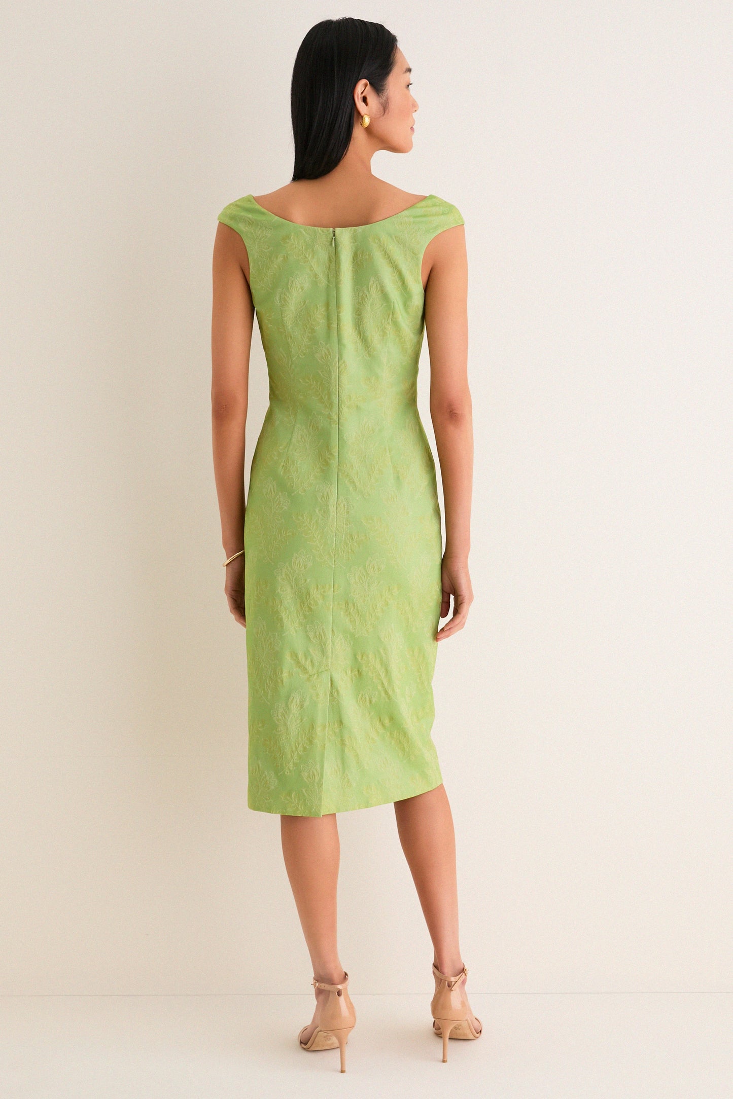 Tuileries Vine Stretch Jacquard Romy Midi Dress