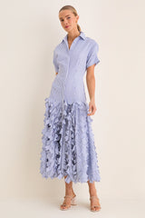 Blue Stripe Lorelai Midi Dress