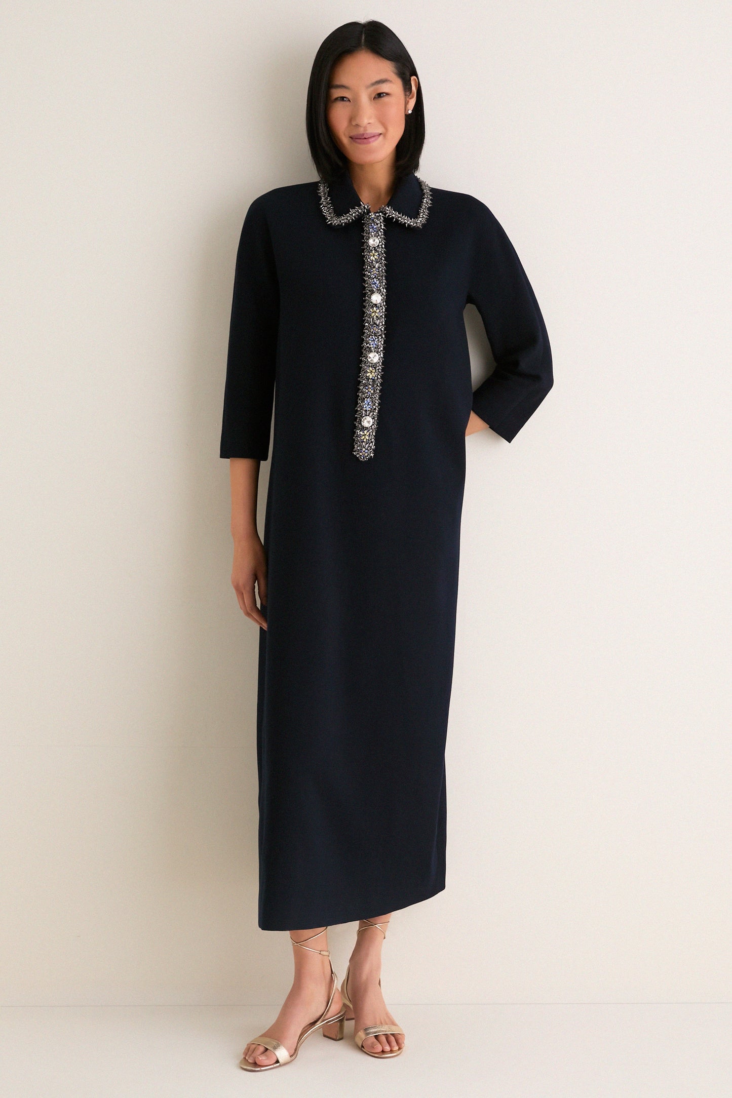 Navy Embellished Nicola Maxi Dress
