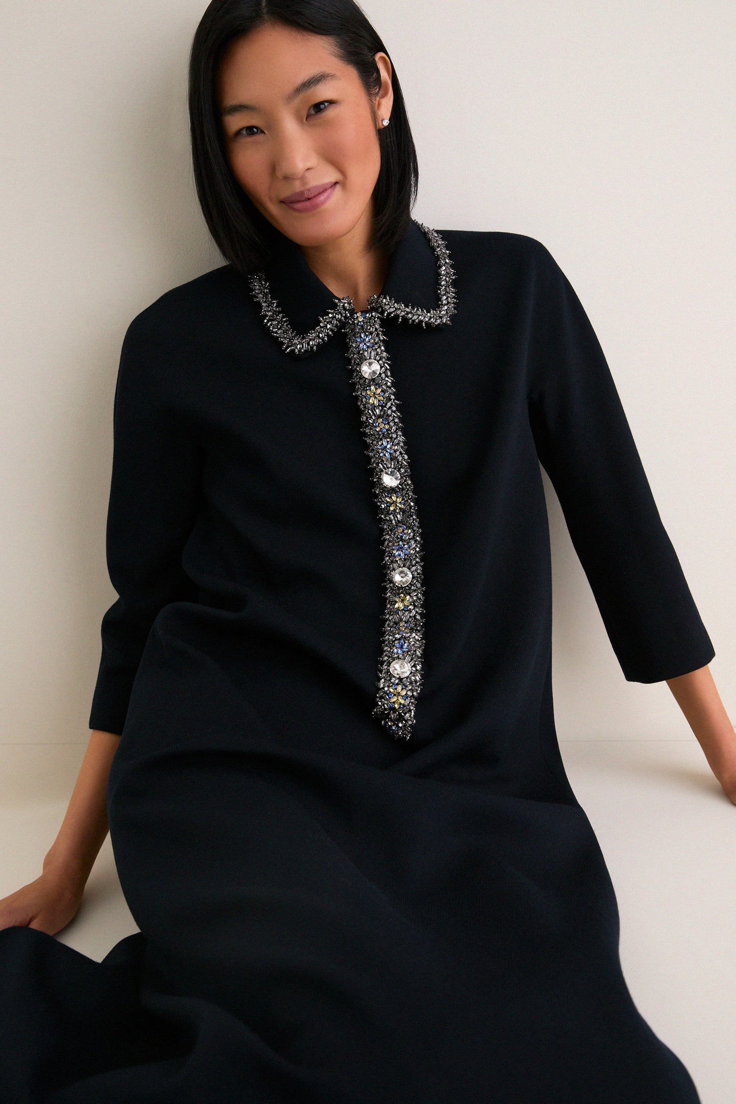 Navy Embellished Nicola Maxi Dress