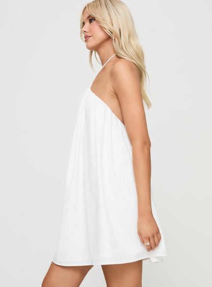 Peaco Halter Mini Dress White