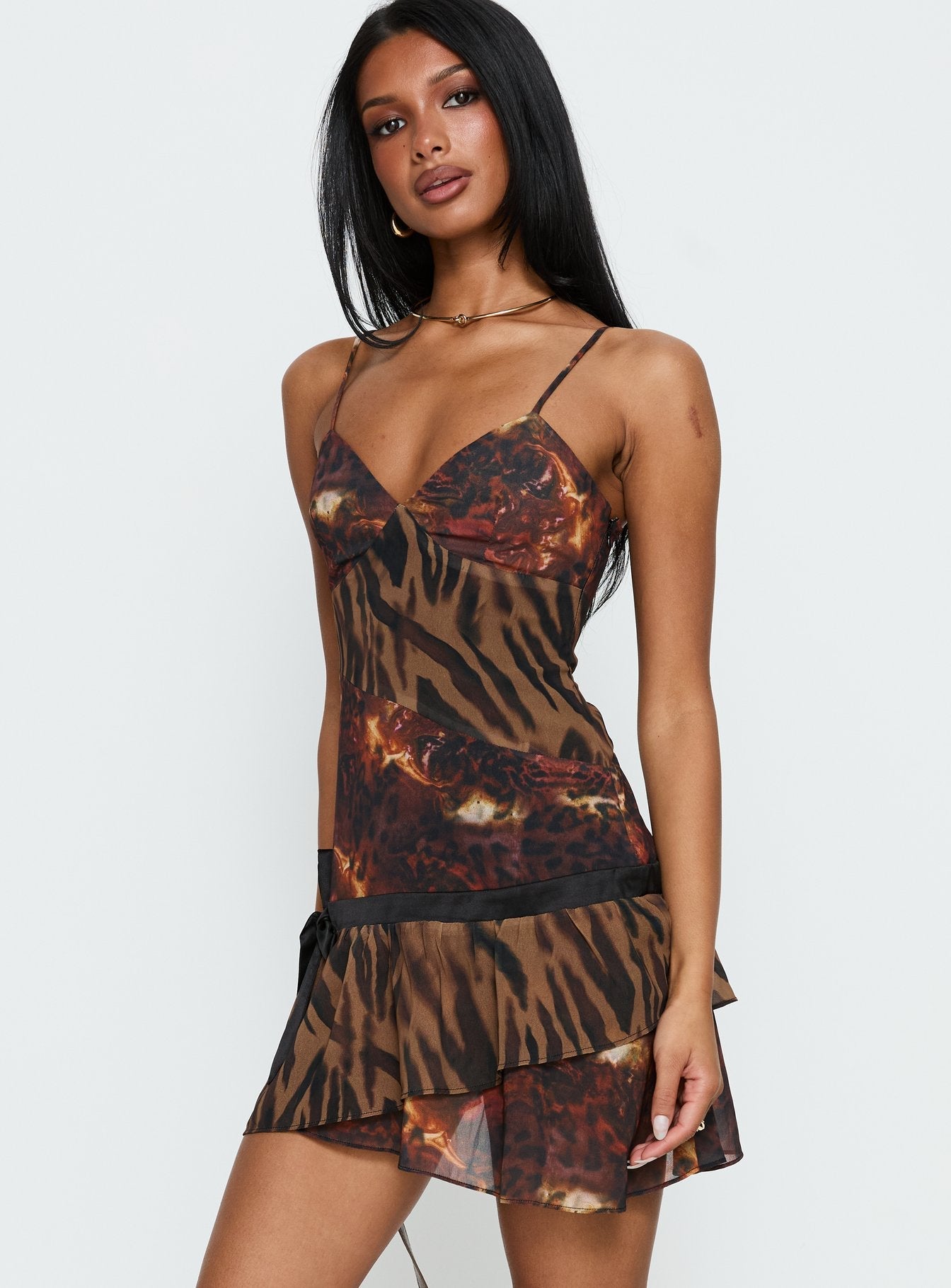 Wild Horizon Spliced Mini Dress Animal