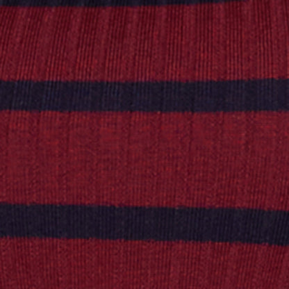 Rib Knit Striped Long Sleeve Sweater Dress