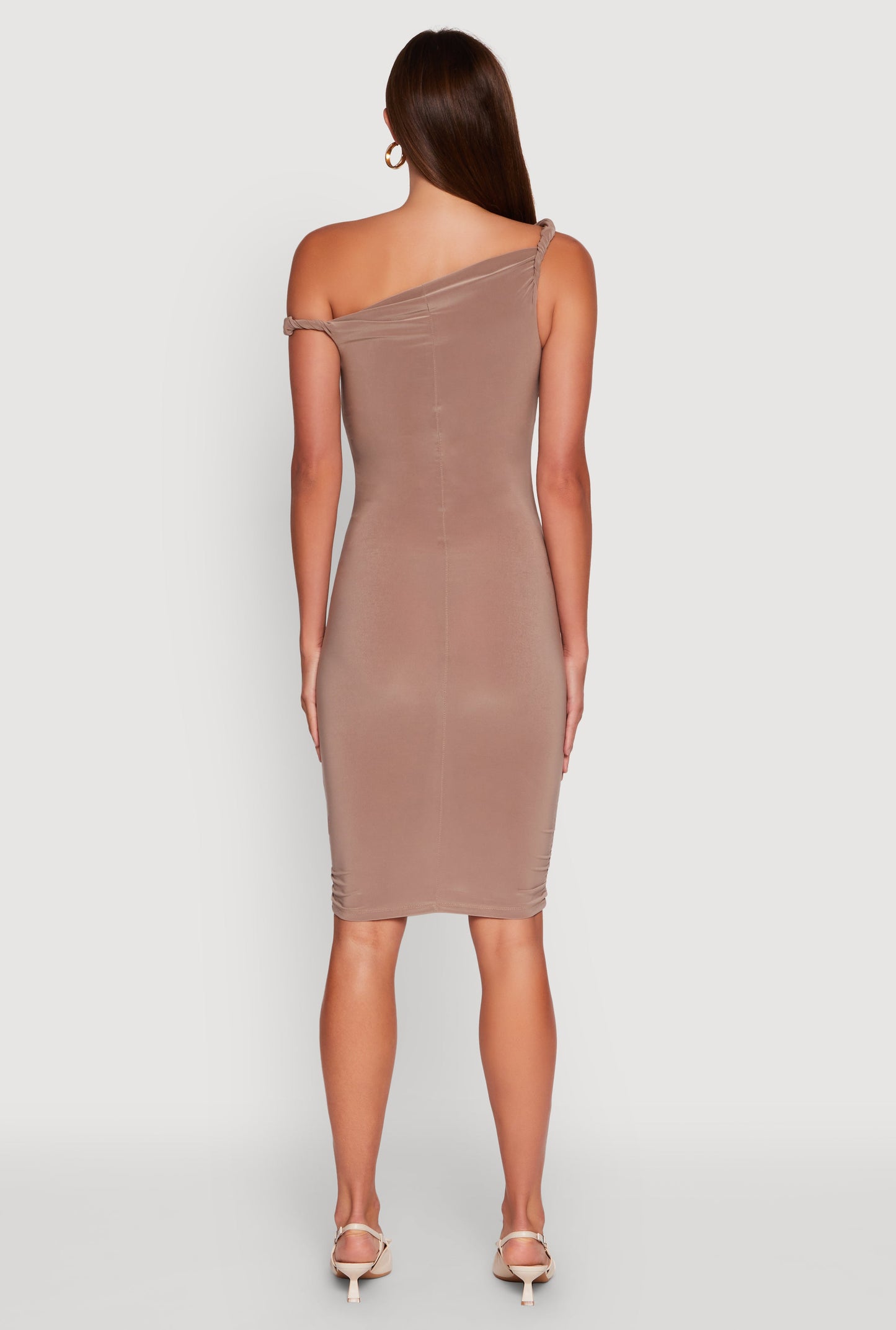 Ruched One Shoulder Bodycon Mini Dress