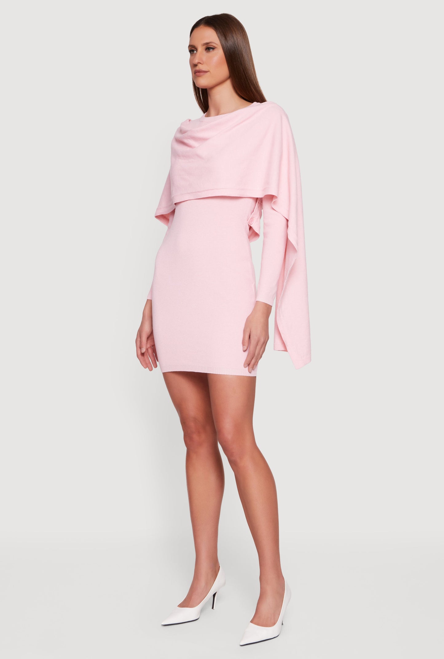 Almost Famous Mini Sweater Dress with Removable Scarf