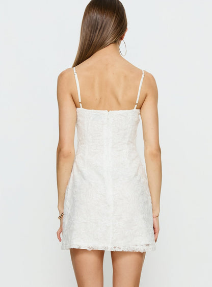 Alyra Embroidered Mini Dress White
