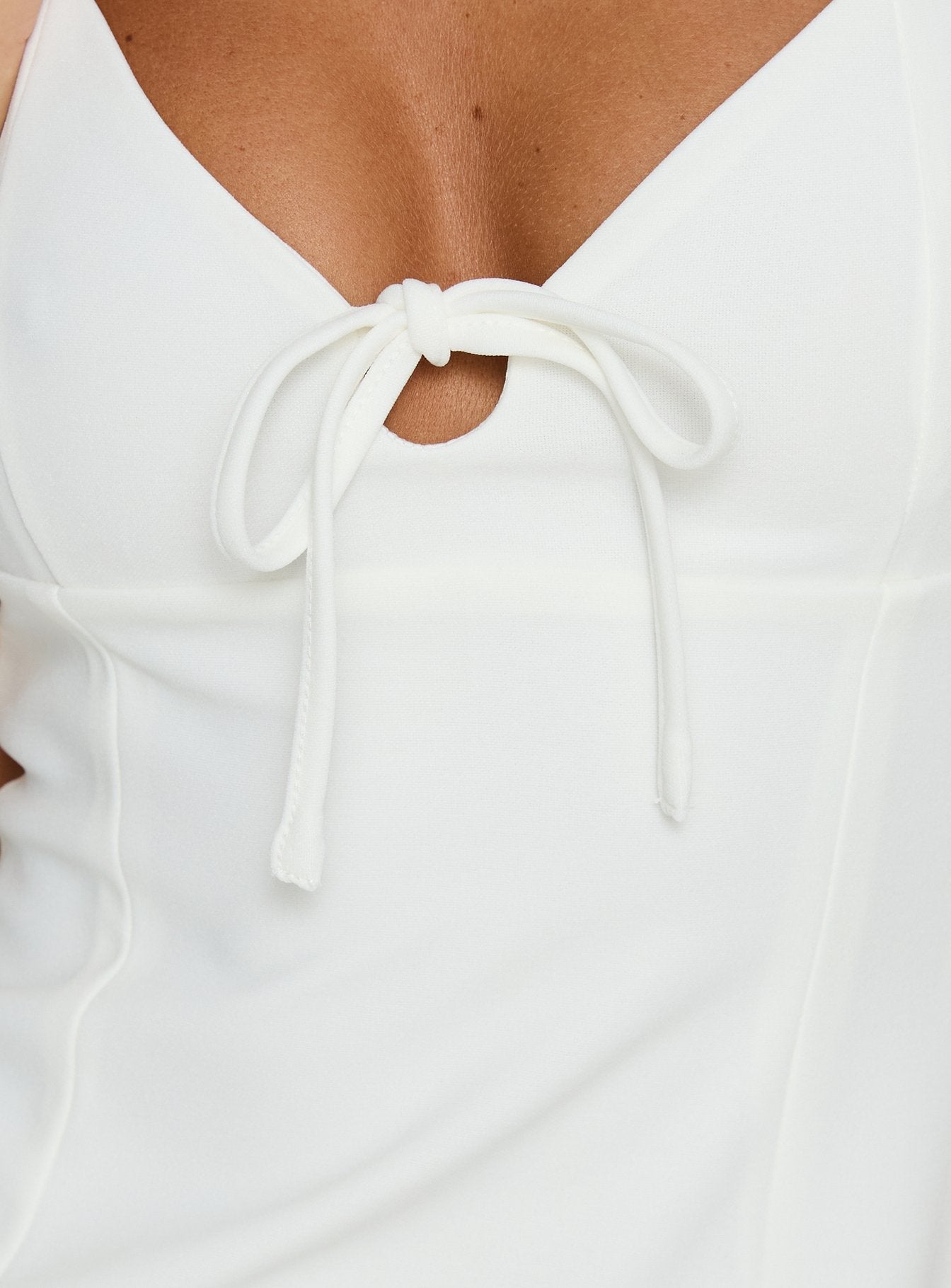 Romanzia V Neck Mini Dress White