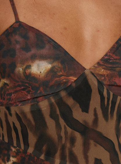 Wild Horizon Spliced Mini Dress Animal