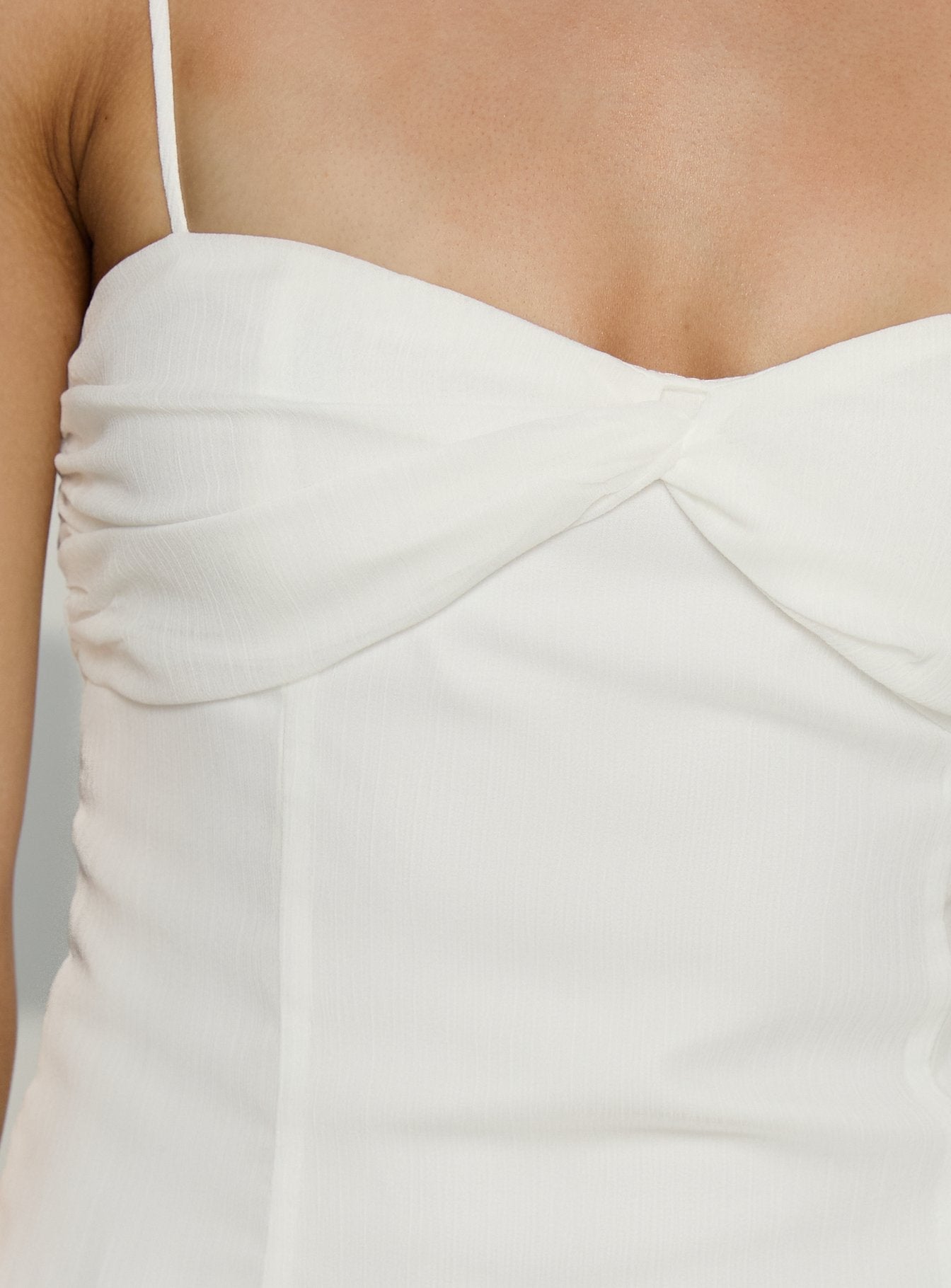 So At Peace Sweetheart Drop Waist Mini Dress White