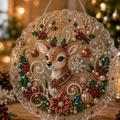 🎄 LAST DAY 49% OFF – ✨ Christmas Pearl Diamond Art Hanging Ornament Kit |  DIY Handmade Holiday Hanging Decor 🎅💎
