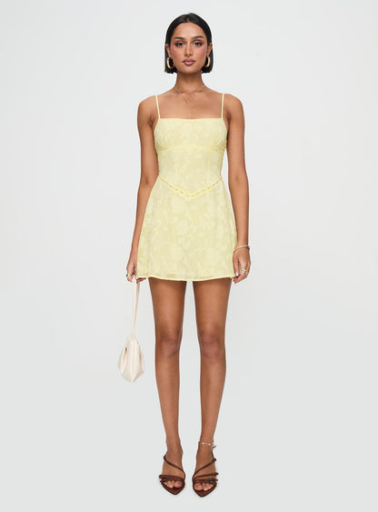 South Of France Mini Dress Yellow