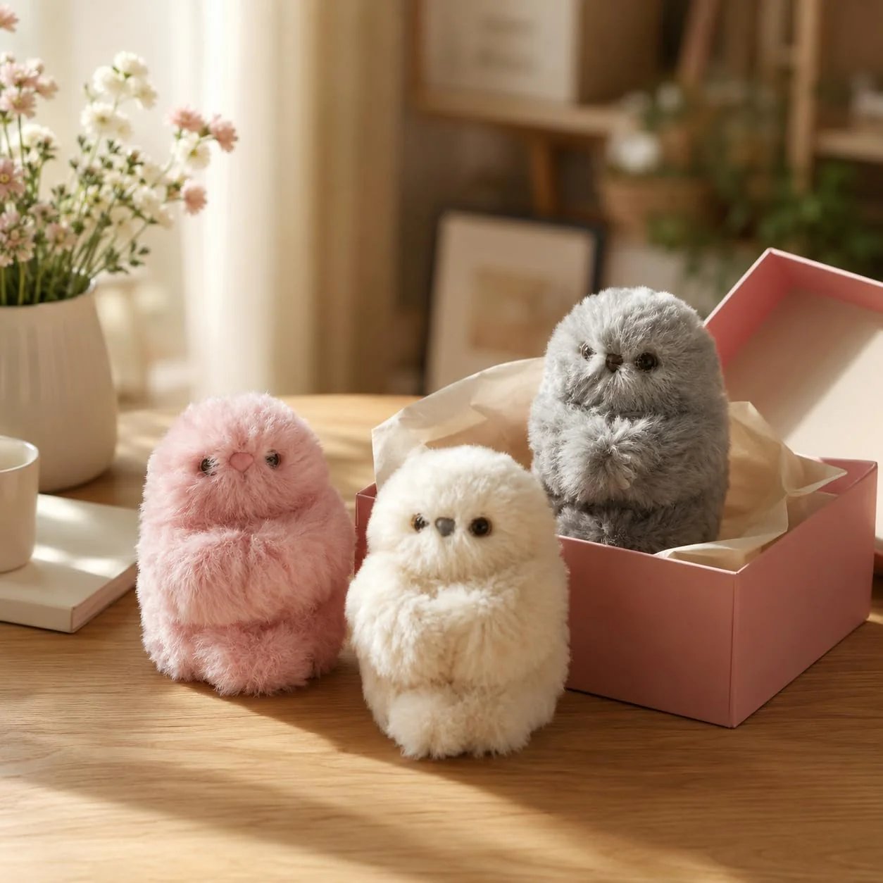 👀Cute AI shy Emotional companionship robot doll bag charm plush toy👜-It can sing, turn its head