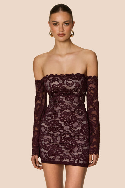 Nookie Alessia Mini Dress - Wine