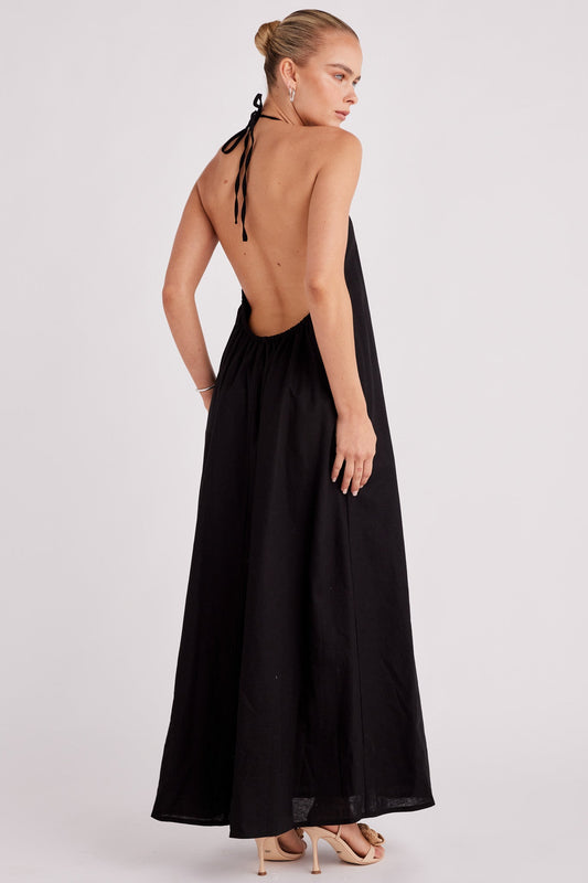 Alysse Halter Maxi Dress - Black
