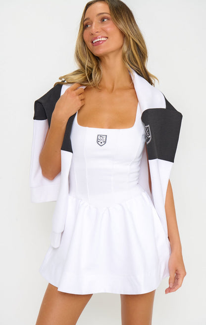 Putt Putt Mini Dress ~ White Rib