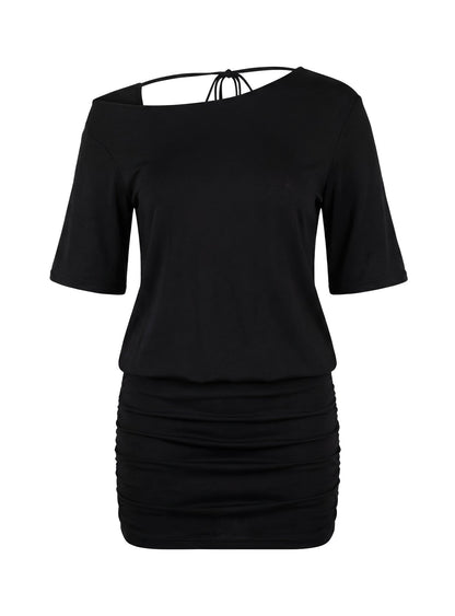 Romma Backless Slouchy Mini Dress Black