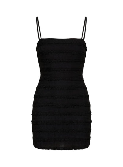 Sylvana Textured Mini Dress Black